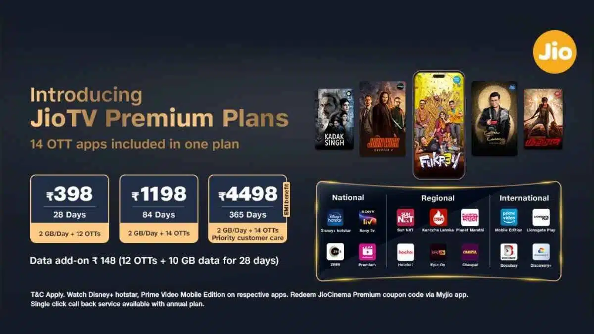 JioTV Premium Plans with 14 OTT Subscriptions launched in India: price, benefits