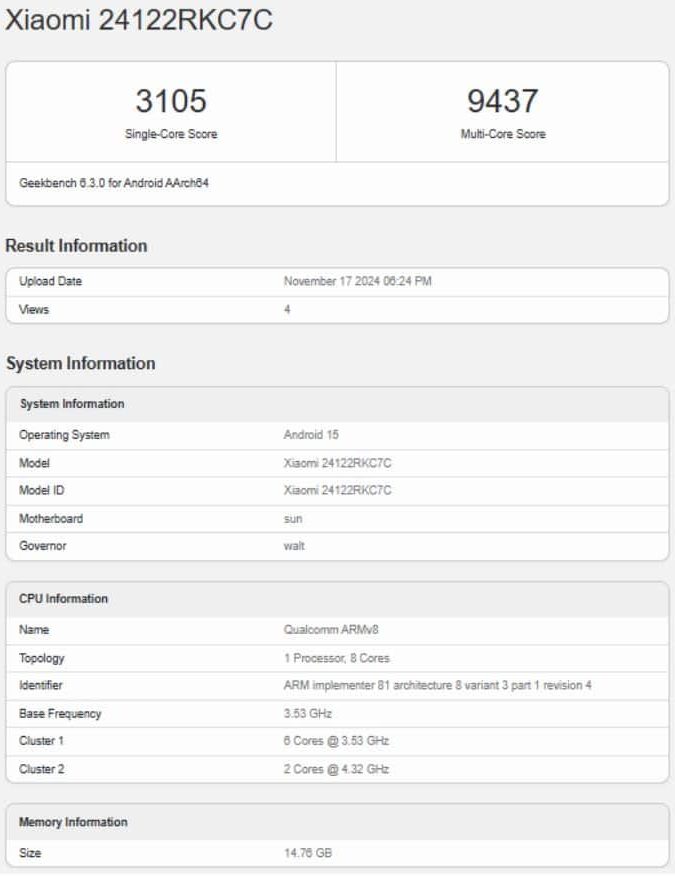 Redmi K80, Redmi K80 Pro appears on Geekbench , Redmi