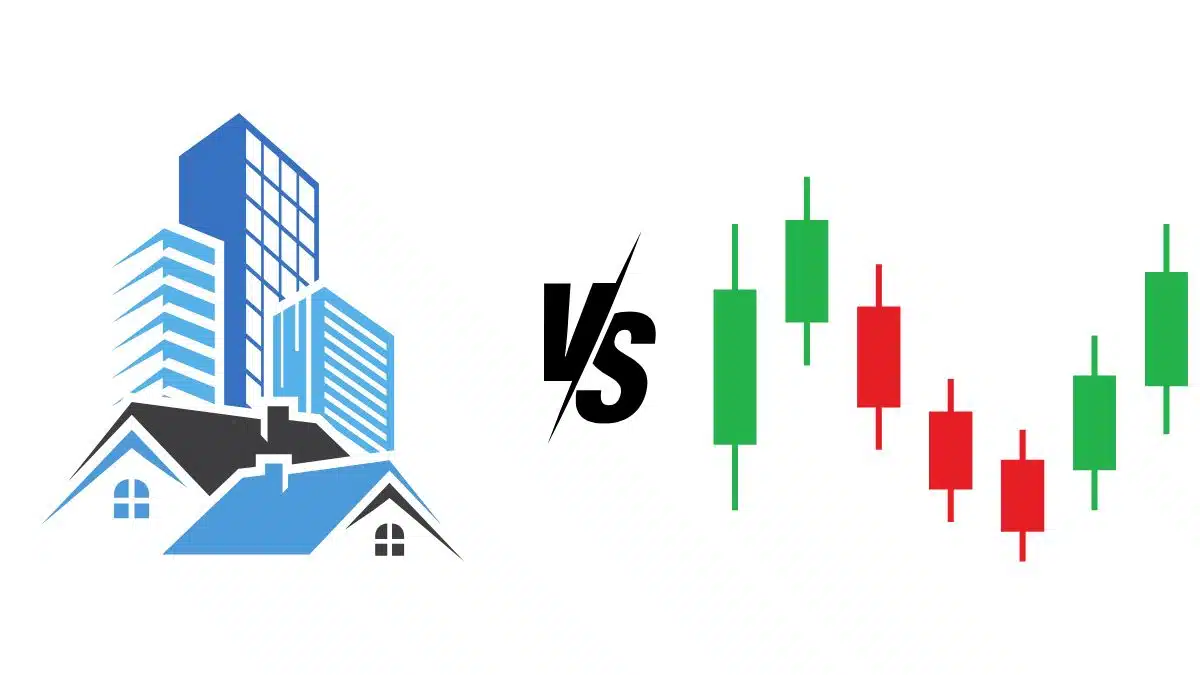 real estate vs stock market, stock market, real estate 